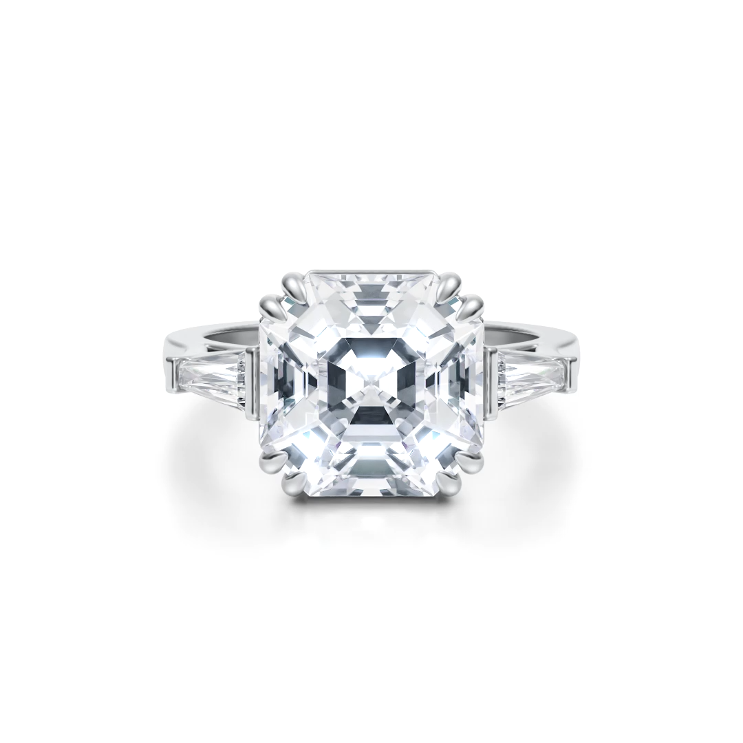 Elizabeth Taylor Asscher Cut Diamond Engagement Ring 360° view