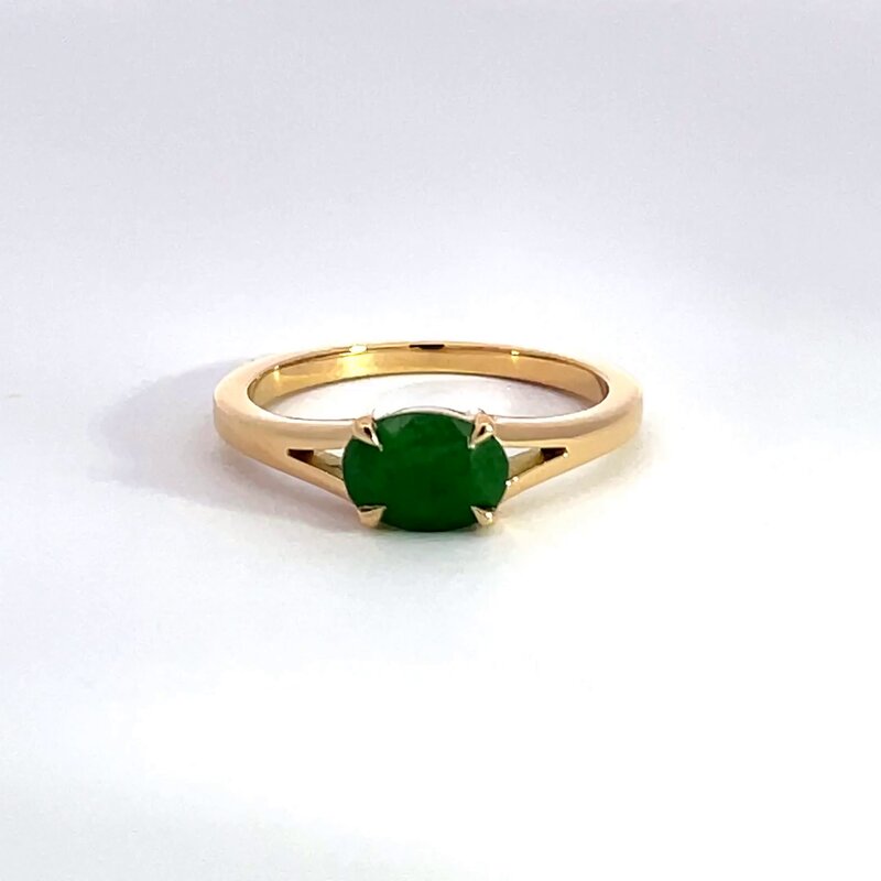Split Shank Oval Gemstone Solitaire Ring 360° view