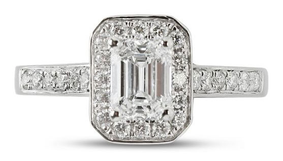 Emerald Cut Halo Engagement Rings