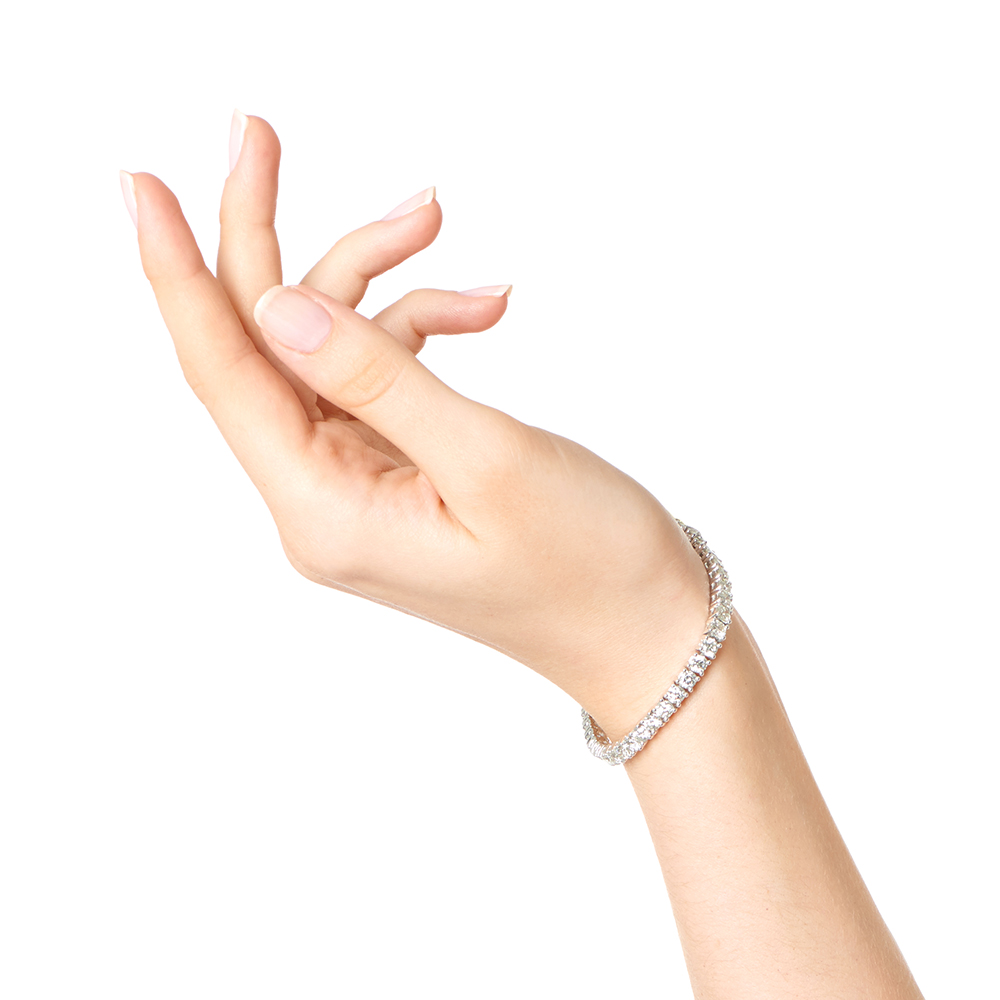 10 Carat Diamond Tennis Bracelet on a Wrist