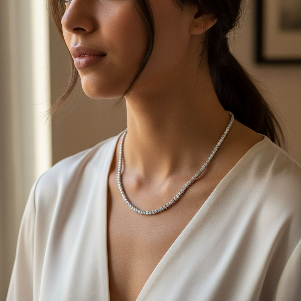 4ct Diamond Tennis Necklace | Rêve Diamonds