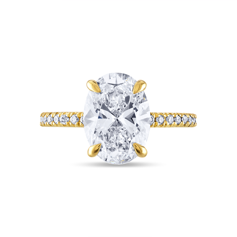Oval Cut Diamond Set Band Engagement Ring | Reve Diamonds