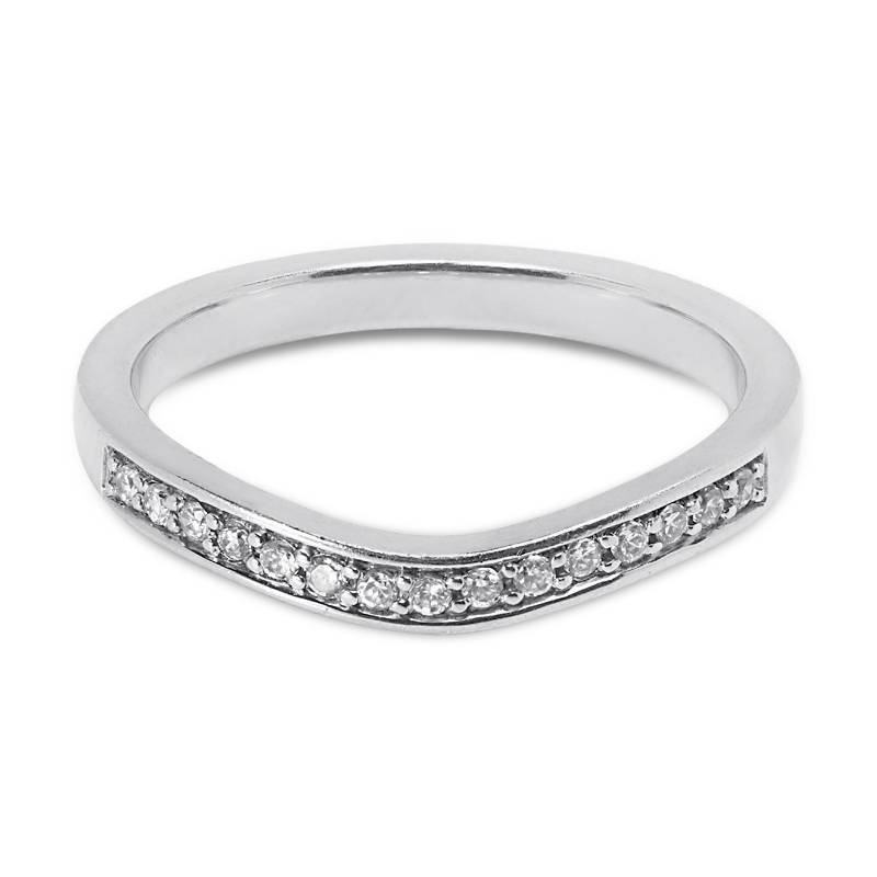 Curved Pave Setting Diamond Wedding Ring - Reve Diamonds