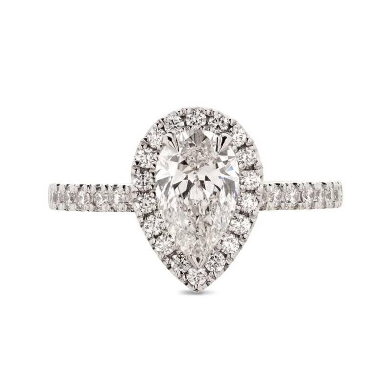 Pear Cut Lab Grown Diamond Halo Engagement Ring | Rêve…