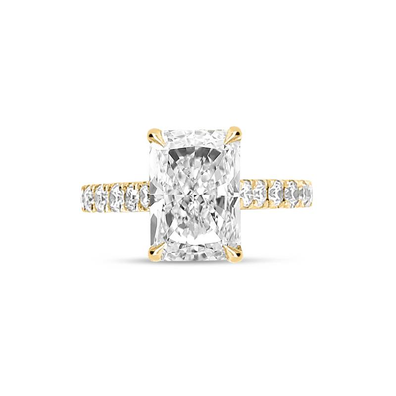 Radiant Cut Micro Set Diamond Engagement Ring | Reve…