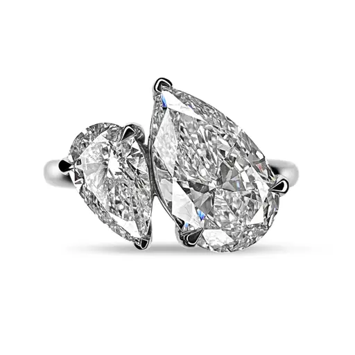 Pear Shaped Lab Diamond Stud Earrings New 18k white gold engagement ring Teardrop and studs earrings Jewelry Set display picture 1
