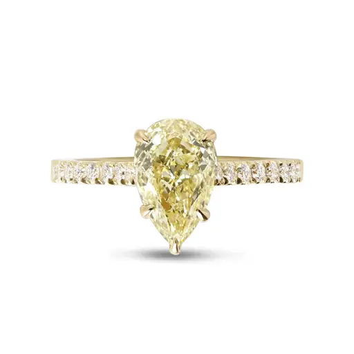 Yellow Lab-Grown Pear Shape Diamond Ring | Reve Diamonds | Rêve Diamonds